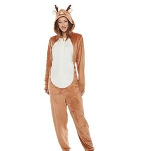 JCPenney Reindeer Onesie Pajama-EUC
